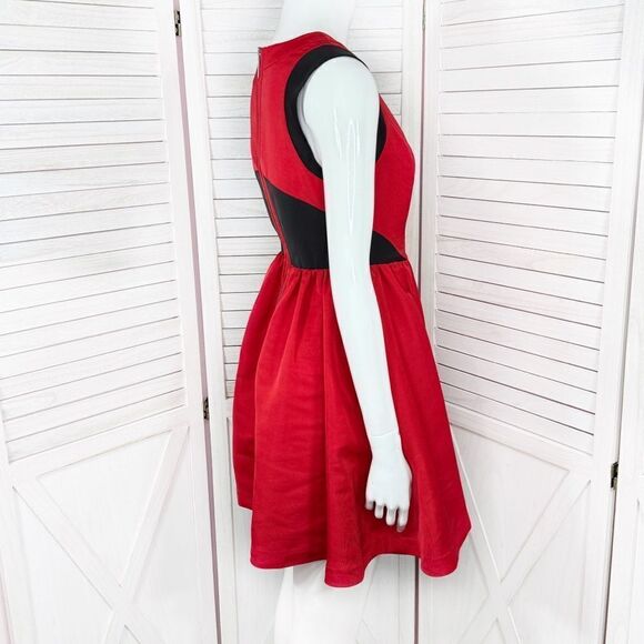Prabal Gurung Target Colorblock Fit And Flare Sleeveless Party Mini Dress Red 2 - Picture 4 of 14